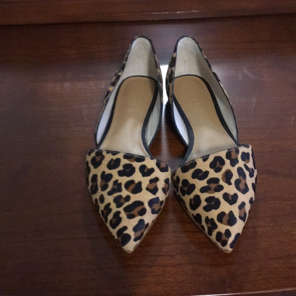 JCREW Factory Zoe Calf Hair Leopard Flats Size 5.5